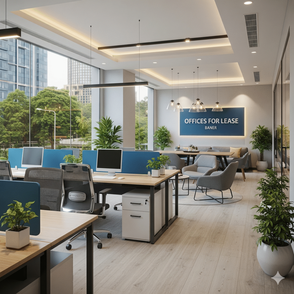 Office on lease in Baner Pune at Cluster Co-Works with private offices shared workspace and flexible lease options